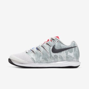 Nike Court Air Zoom Vapor X - Női Teniszcipő - Platina/Piros/Királykék/Szürke